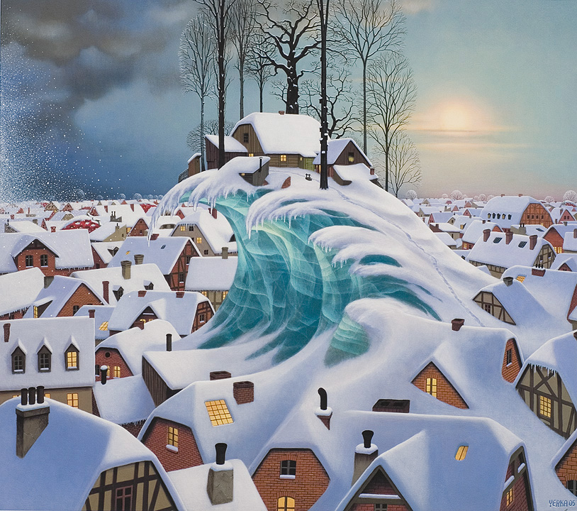 Jacek Yerka - The winter wave